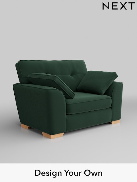 Plush Velvet Easy Clean/Bottle Green Stamford Buttoned Back (H37021) | £899