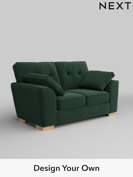 Plush Velvet Easy Clean/Bottle Green Stamford Buttoned Back (H37021) | £1,099