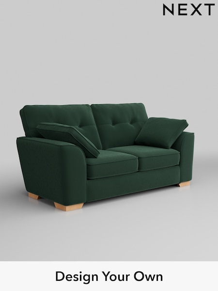 Plush Velvet Easy Clean/Bottle Green Stamford Buttoned Back (H37021) | £1,199