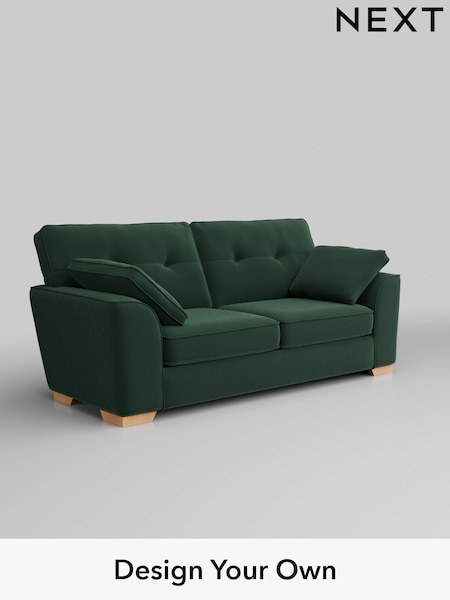 Plush Velvet Easy Clean/Bottle Green Stamford Buttoned Back (H37021) | £1,299