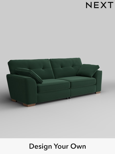 Plush Velvet Easy Clean/Bottle Green Stamford Buttoned Back (H37021) | £1,399