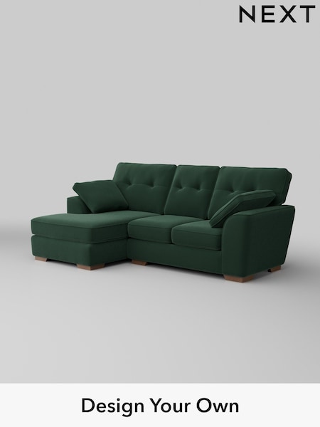 Plush Velvet Easy Clean/Bottle Green Stamford Buttoned Back (H37021) | £1,775