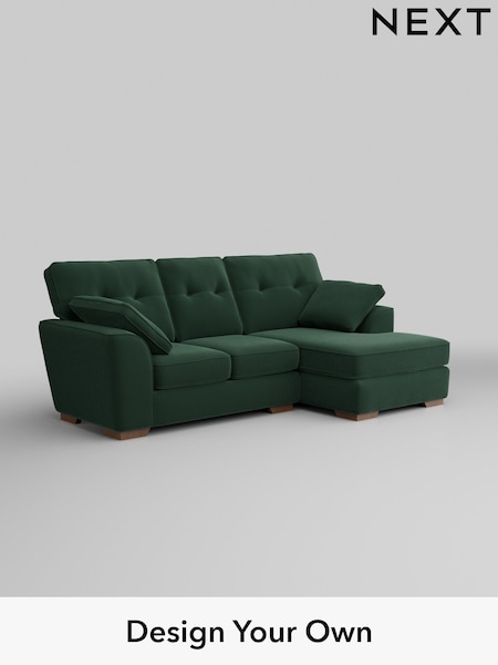 Plush Velvet Easy Clean/Bottle Green Stamford Buttoned Back (H37021) | £1,775