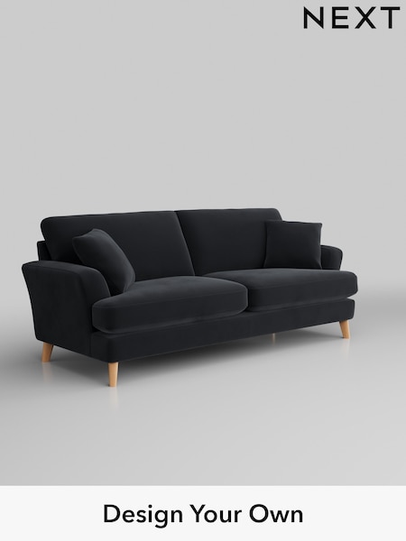 Plush Velvet Easy Clean/Charcoal Grey Conway Relaxed Sit (H37024) | £1,450