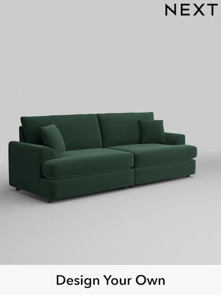 Plush Velvet Easy Clean/Bottle Green Parker Platform (H37025) | £1,475