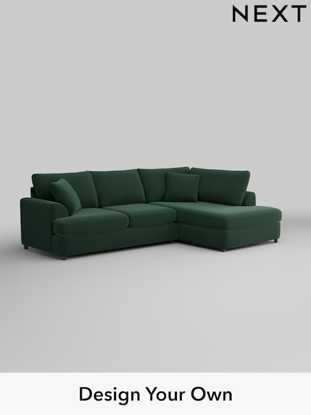 Plush Velvet Easy Clean/Bottle Green Parker Platform (H37025) | £2,250