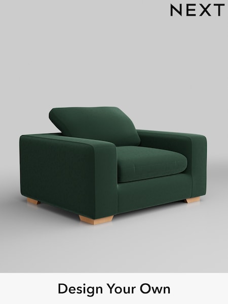 Plush Velvet Easy Clean/Bottle Green N Premium The Snuggle Grand (H37027) | £1,399