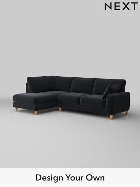 Plush Velvet Easy Clean/Charcoal Grey Campbell (H37028) | £1,875