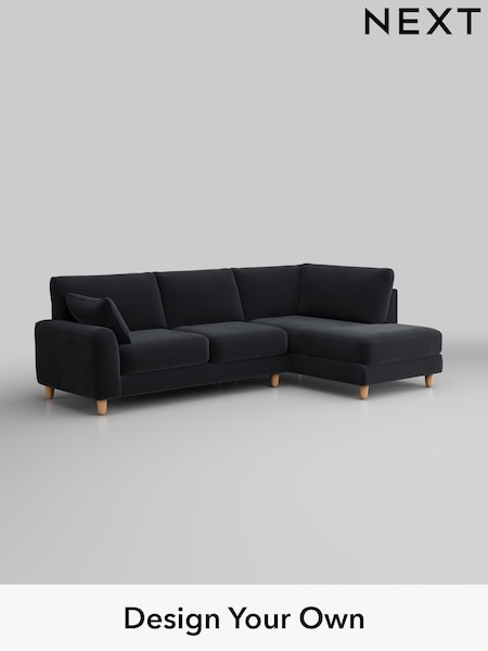 Plush Velvet Easy Clean/Charcoal Grey Campbell (H37028) | £1,875