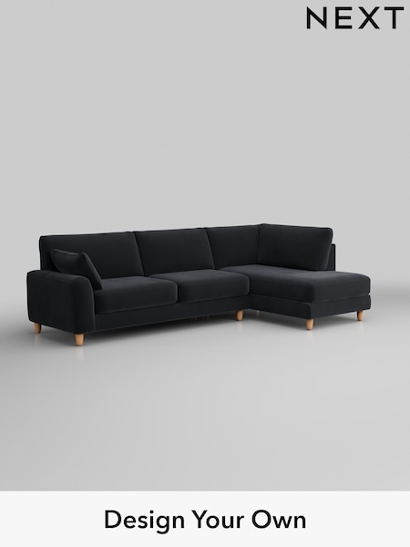 Plush Velvet Easy Clean/Charcoal Grey Campbell (H37028) | £1,975