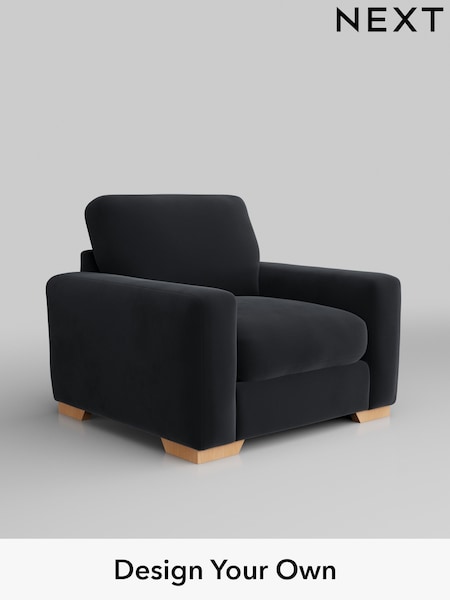 Plush Velvet Easy Clean/Charcoal Grey Houghton Deep Relaxed Sit (H37031) | £925
