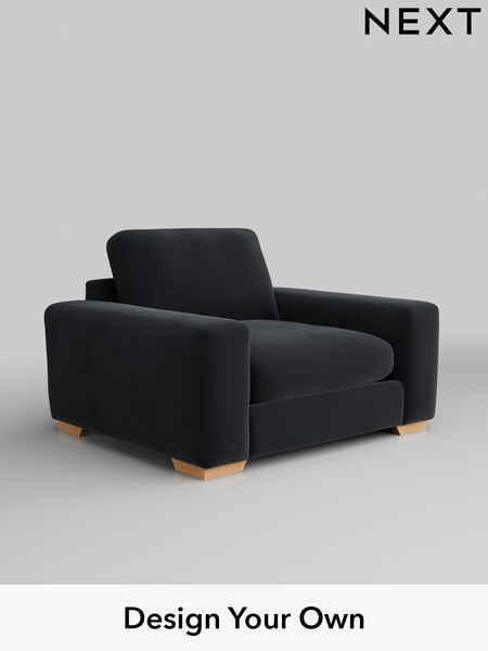 Plush Velvet Easy Clean/Charcoal Grey Houghton Deep Relaxed Sit (H37031) | £1,025