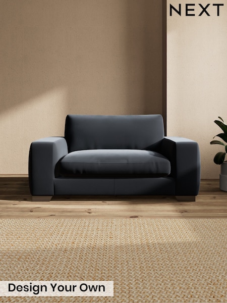 Plush Velvet Easy Clean/Charcoal Grey Houghton Deep Relaxed Sit (H37031) | £1,225