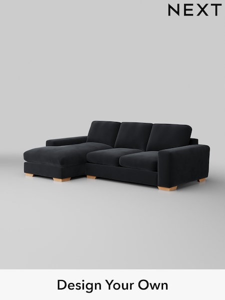 Plush Velvet Easy Clean/Charcoal Grey Houghton Deep Relaxed Sit (H37031) | £2,125