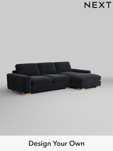 Plush Velvet Easy Clean/Charcoal Grey Houghton Deep Relaxed Sit (H37031) | £2,325