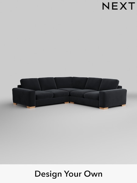 Plush Velvet Easy Clean/Charcoal Grey Houghton Deep Relaxed Sit (H37031) | £2,825