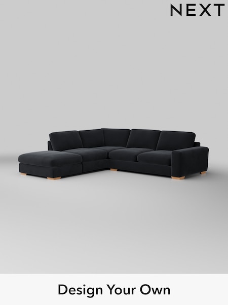 Plush Velvet Easy Clean/Charcoal Grey Houghton Deep Relaxed Sit (H37031) | £2,625