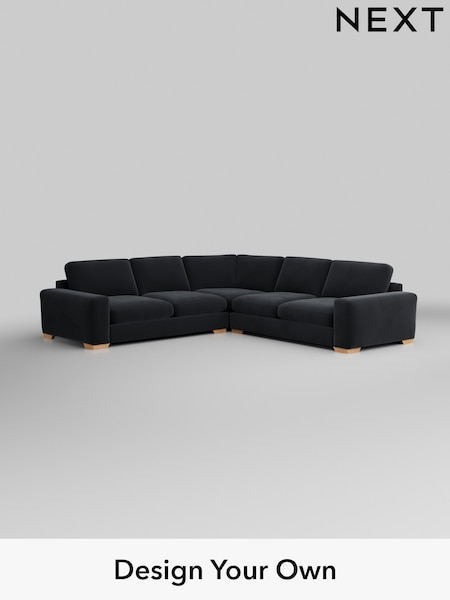 Plush Velvet Easy Clean/Charcoal Grey Houghton Deep Relaxed Sit (H37031) | £2,925