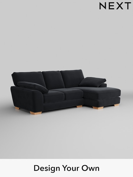 Plush Velvet Easy Clean/Charcoal Grey Stamford Grand Relaxed Sit (H37033) | £2,275