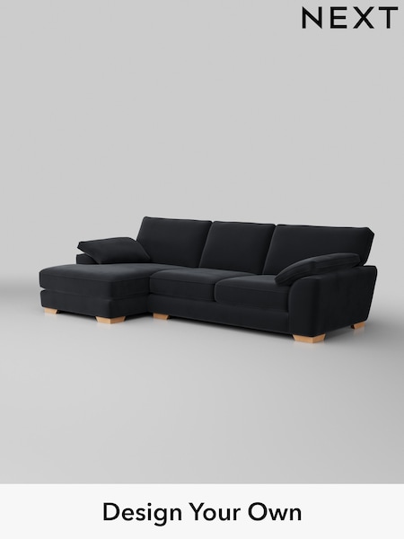 Plush Velvet Easy Clean/Charcoal Grey Stamford Grand Relaxed Sit (H37033) | £2,550