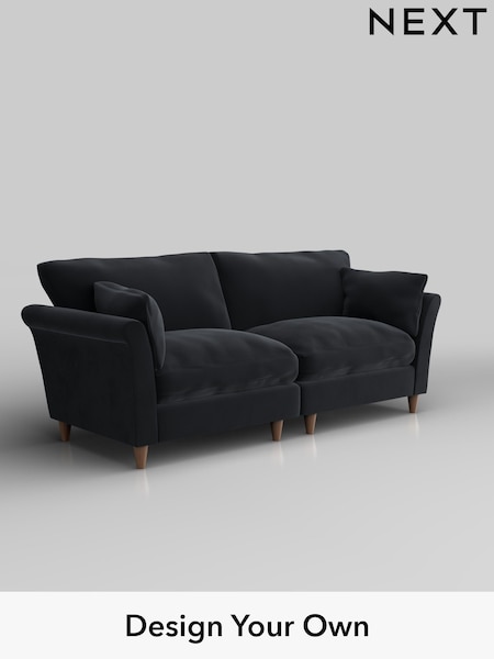 Plush Velvet Easy Clean/Charcoal Grey Hartley Relaxed Sit (H37035) | £1,375