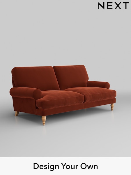 Plush Velvet Easy Clean/Ginger Orange Erin Deep Relaxed Sit (H37041) | £1,275