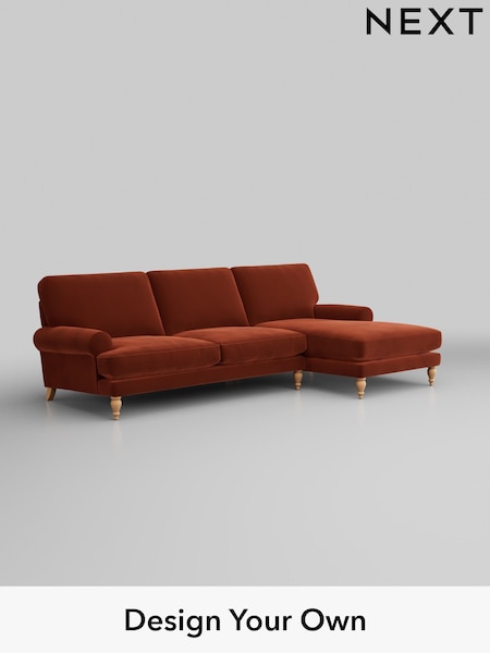 Plush Velvet Easy Clean/Ginger Orange Erin Deep Relaxed Sit (H37041) | £1,975