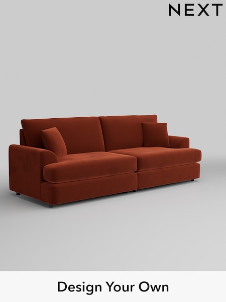 Plush Velvet Easy Clean/Ginger Orange Parker Platform (H37044) | £1,475