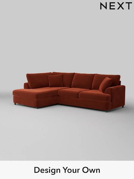 Plush Velvet Easy Clean/Ginger Orange Parker Platform (H37044) | £2,250