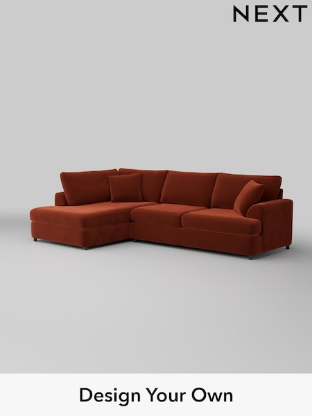 Plush Velvet Easy Clean/Ginger Orange Parker Platform (H37044) | £2,350