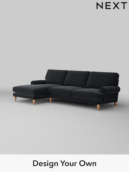 Plush Velvet Easy Clean/Charcoal Grey Erin Deep Relaxed Sit (H37045) | £1,975
