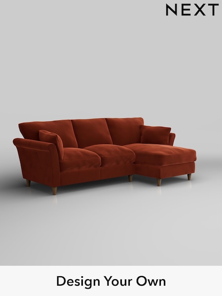 Plush Velvet Easy Clean/Ginger Orange Hartley Relaxed Sit (H37047) | £1,899