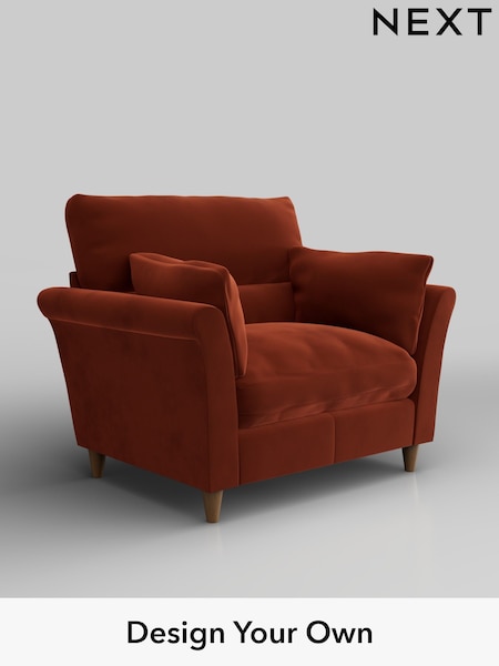 Plush Velvet Easy Clean/Ginger Orange Hartley Highback Relaxed Sit (H37048) | £975