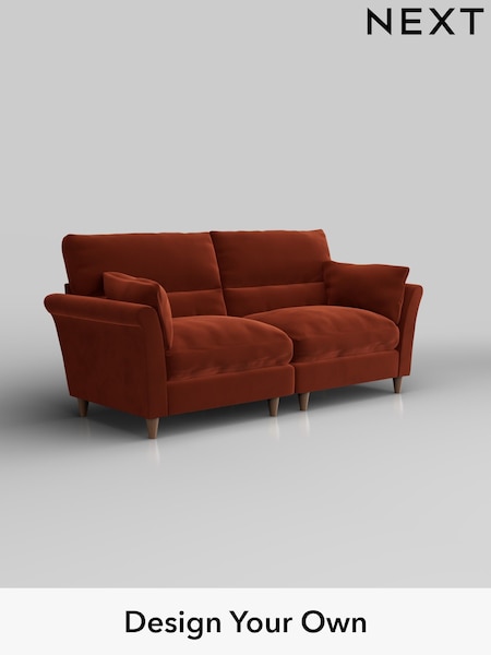 Plush Velvet Easy Clean/Ginger Orange Hartley Highback Relaxed Sit (H37048) | £1,425