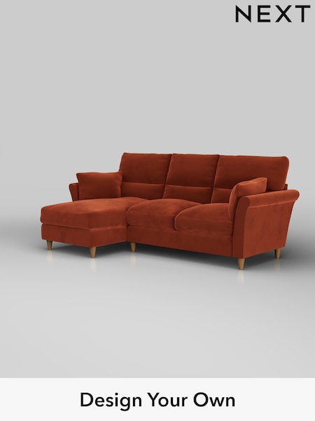 Plush Velvet Easy Clean/Ginger Orange Hartley Highback Relaxed Sit (H37048) | £1,950