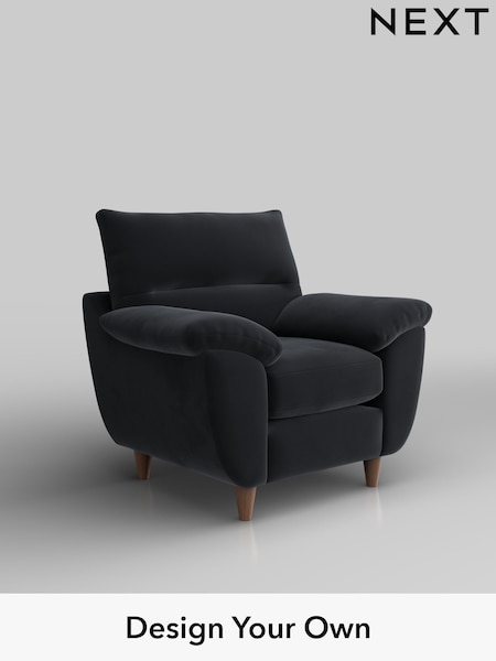 Plush Velvet Easy Clean/Charcoal Grey Elliot Highback (H37053) | £675
