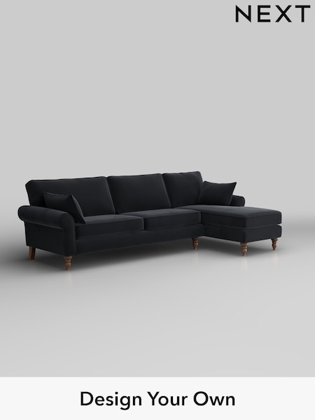 Plush Velvet Easy Clean/Charcoal Grey Mallory (H37054) | £1,575