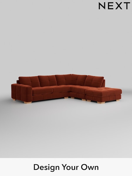 Plush Velvet Easy Clean/Ginger Orange Brooke Deep Sit (H37058) | £2,825
