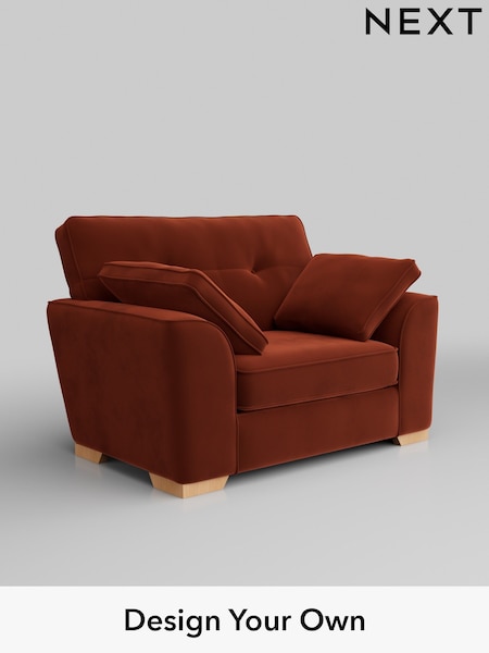 Plush Velvet Easy Clean/Ginger Orange Stamford Buttoned Back (H37059) | £899