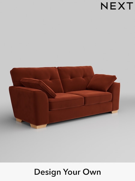 Plush Velvet Easy Clean/Ginger Orange Stamford Buttoned Back (H37059) | £1,299