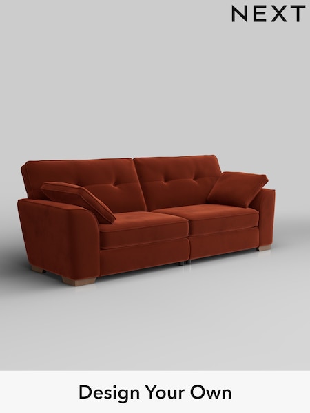 Plush Velvet Easy Clean/Ginger Orange Stamford Buttoned Back (H37059) | £1,399