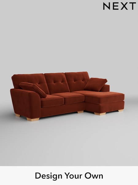 Plush Velvet Easy Clean/Ginger Orange Stamford Buttoned Back (H37059) | £1,875