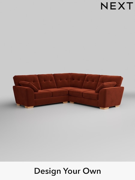 Plush Velvet Easy Clean/Ginger Orange Stamford Buttoned Back (H37059) | £2,425