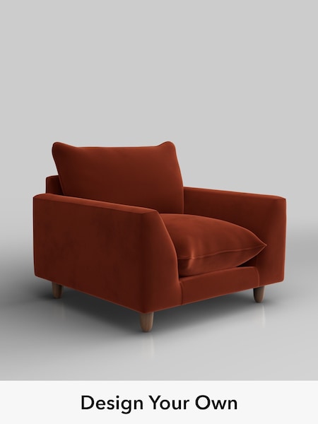 Plush Velvet Easy Clean/Ginger Orange Noa Deep Relaxed Sit (H37060) | £875