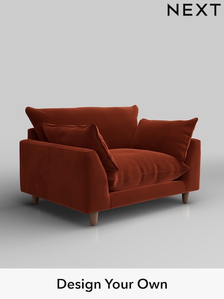 Plush Velvet Easy Clean/Ginger Orange Noa Deep Relaxed Sit (H37060) | £975
