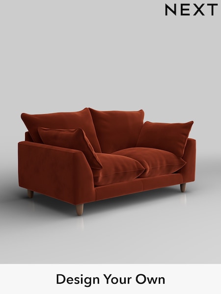Plush Velvet Easy Clean/Ginger Orange Noa Deep Relaxed Sit (H37060) | £1,075