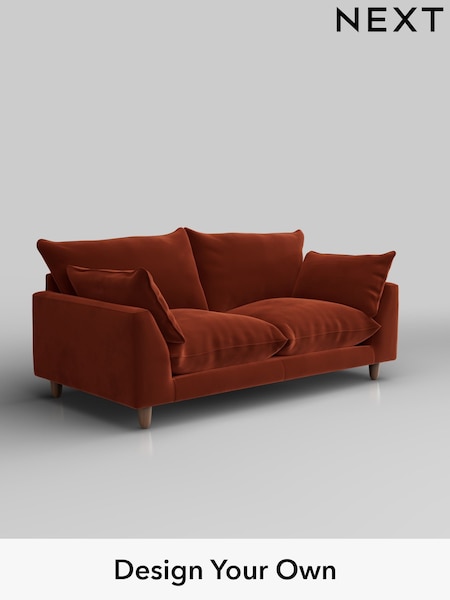 Plush Velvet Easy Clean/Ginger Orange Noa Deep Relaxed Sit (H37060) | £1,175