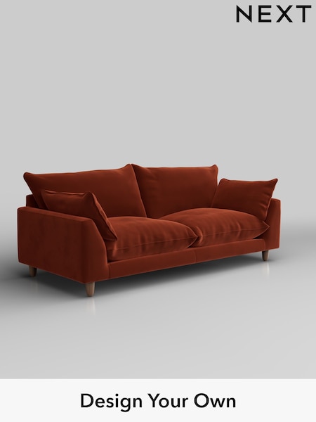 Plush Velvet Easy Clean/Ginger Orange Noa Deep Relaxed Sit (H37060) | £1,275