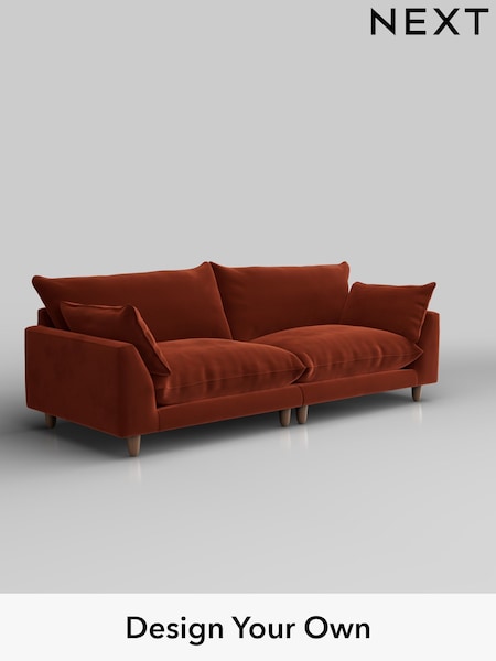 Plush Velvet Easy Clean/Ginger Orange Noa Deep Relaxed Sit (H37060) | £1,375