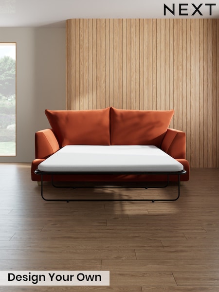 Plush Velvet Easy Clean/Ginger Orange - Noa Deep Relaxed Sit